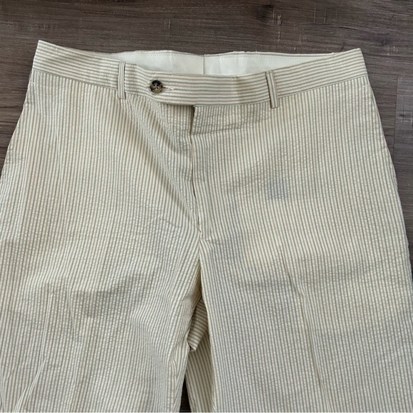 PATRICK JAMES Pastel Yellow Stripe Trouser Men Size 34R /32 - Picture 2 of 6